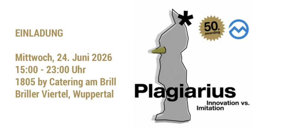 Jubliäum Plagiarius Einladung Original vs Imitation